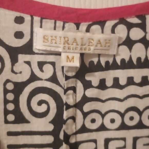 Shiraleah Chicago black white lightweight cotton tunic size M - Picture 7 of 7
